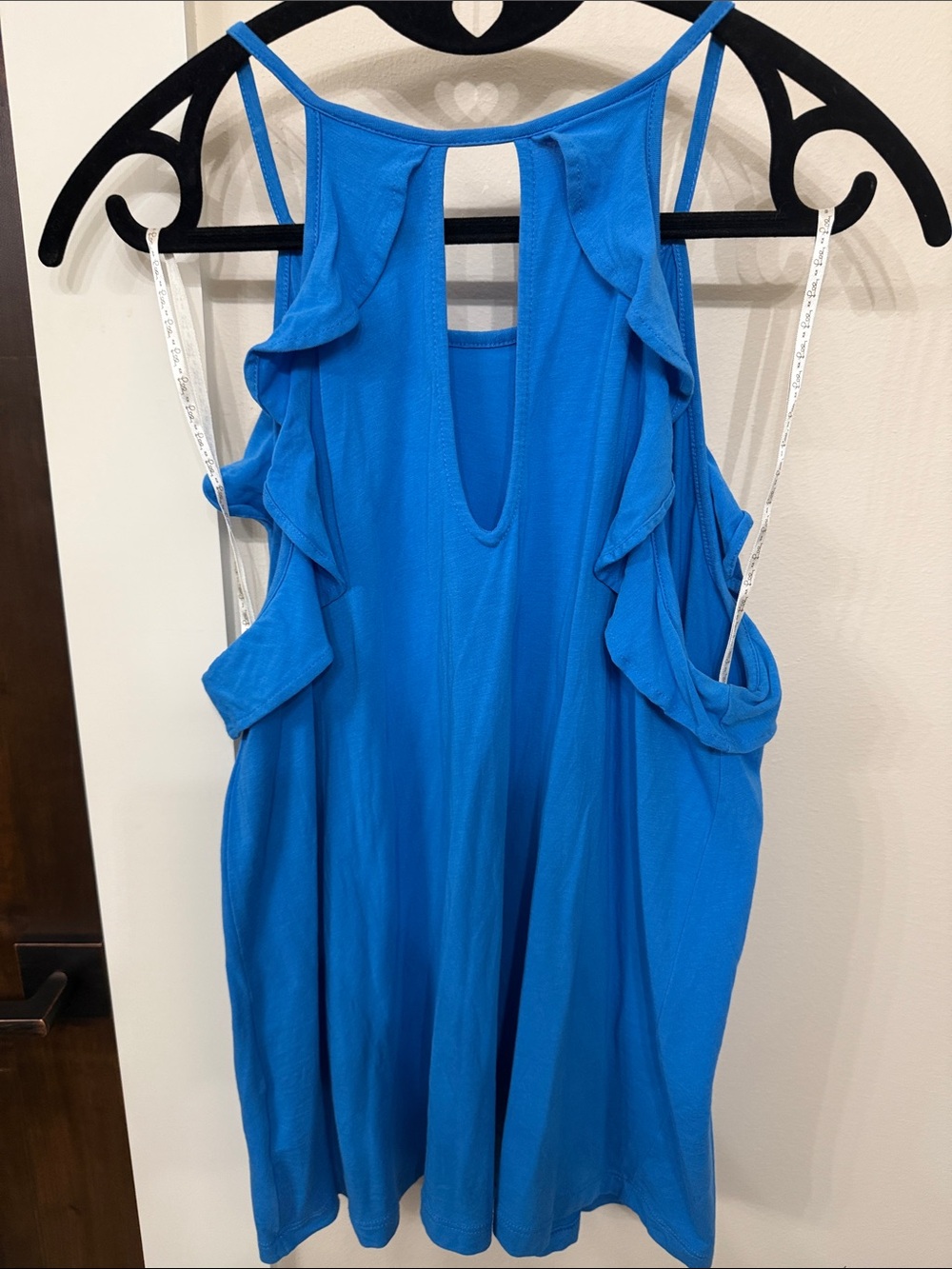 Lilly Pulitzer Cailee Ruffle Cami Tank Top in Blue Thistle - Picture 4 of 4